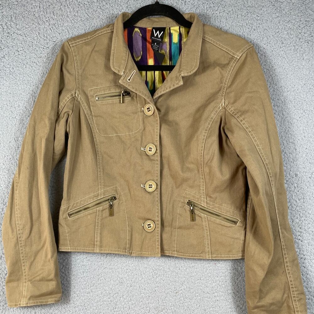 Work To Weekend Women's Tan Button Up Jacket Size 6